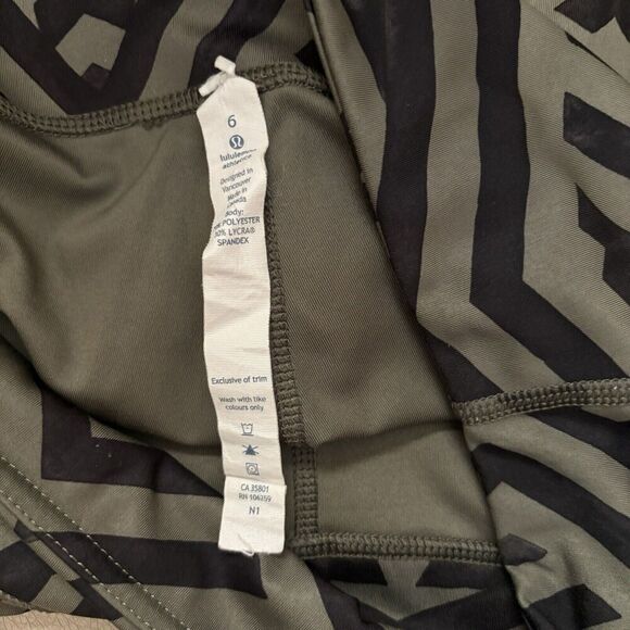 Lululemon Wunder Under Leggings Womens 6 Olive Geo Pattern Activewear Bottoms - Picture 7 of 8